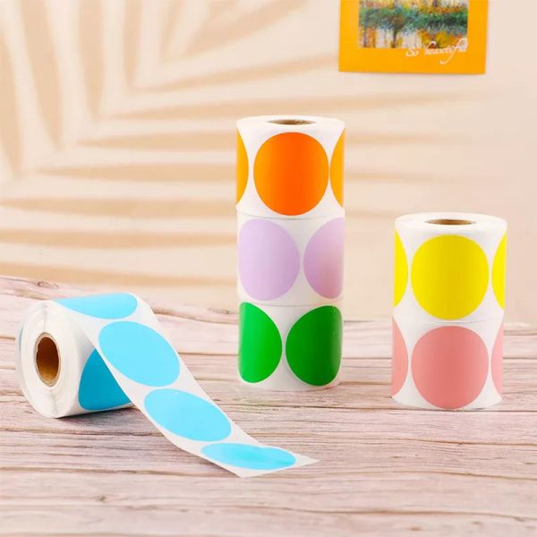 2'' Pink Circle Direct Thermal Sticker Labels Roll Compatiable With Zebra Rollo