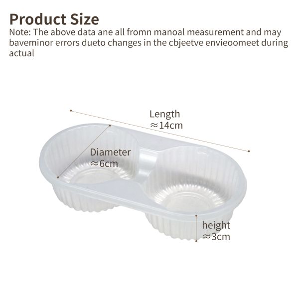 Factory customized 2 cavity round high transparency PP vacuum formed tray for cookies and mooncakes