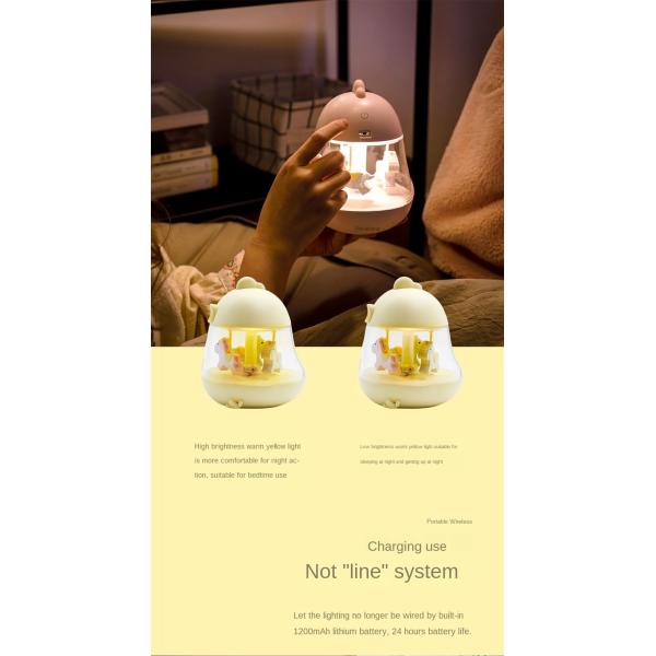 Силикон ПК ABS света ночи Carousel USB домочадца поручая