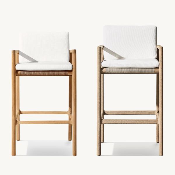 Outdoor Furniture Garden Chair Teak Furniture Home Patio Bar Chair Rattan Chair Bar Stool Waterproof Sun Protection