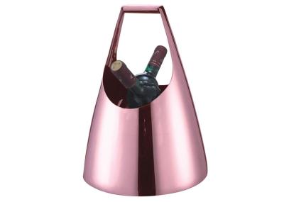 Rose Gold Stainless Steel Champagne Commercial Buffet Equipment With Handle , Heavy Duty Wine Bucket