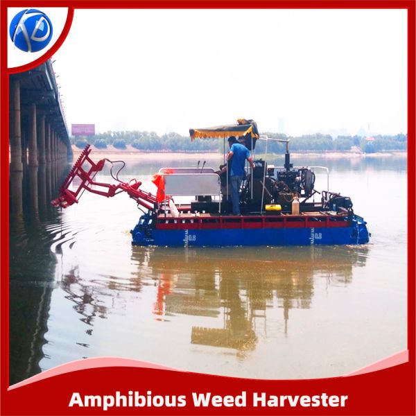 5000 KG Capacity Amphibious Reed Harvester with 5-12 HP Tractor Power and 1000 mm Working Width