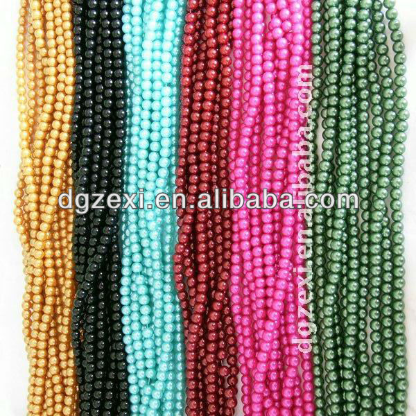 Round Shape Abs Plastic Pearl Bead Strings