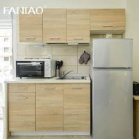 Cozinha sob medida com armário Mini Hotel Apartamento Cozinha Modular Melamina Armários de cozinha