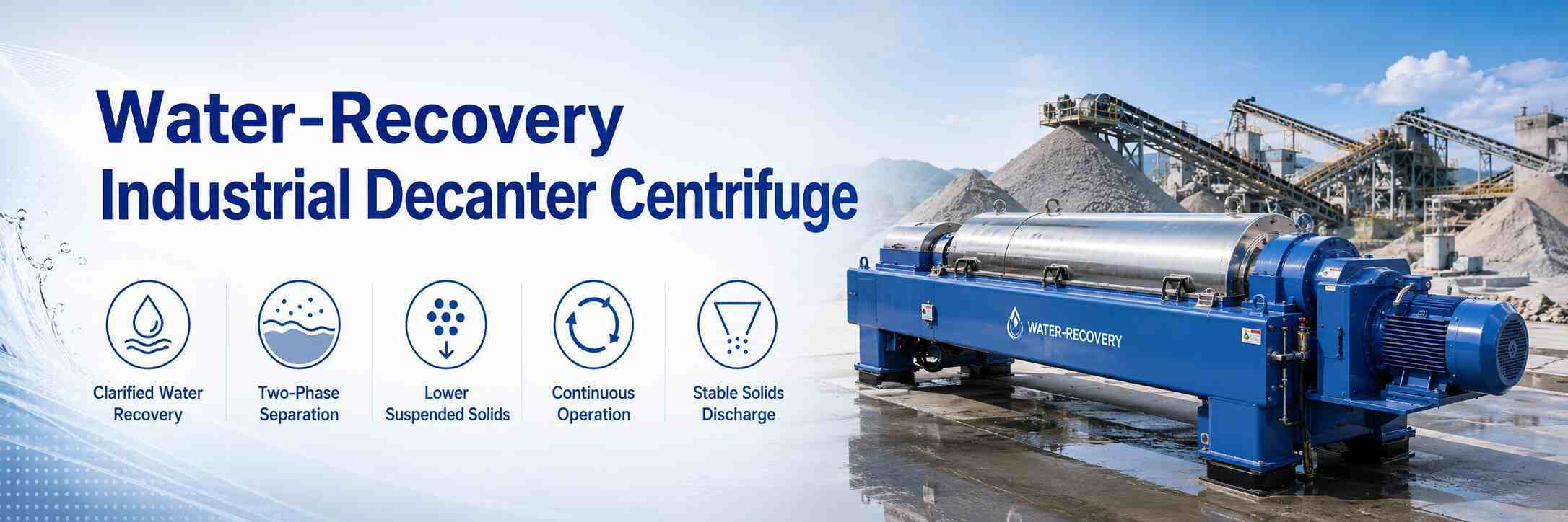 Water-Recovery Industrial Decanter Centrifuge for Tailings water