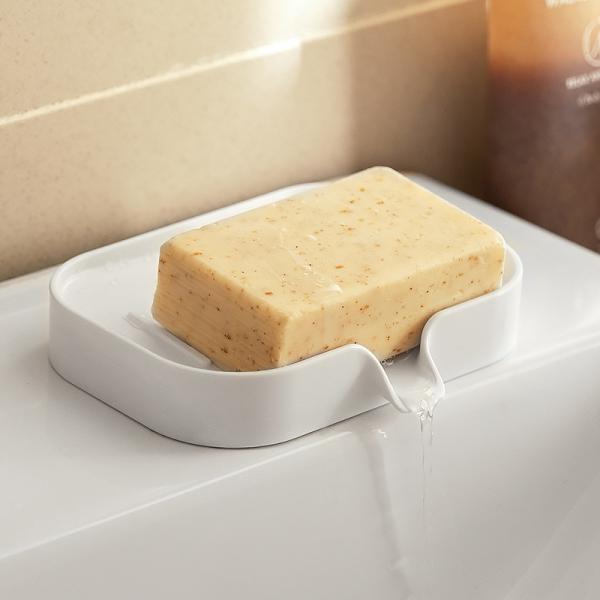 Soap Dishes with Drain Spout Bathroom and Kitchen Sink Organizer Sponge Holder Soap Dish Tray