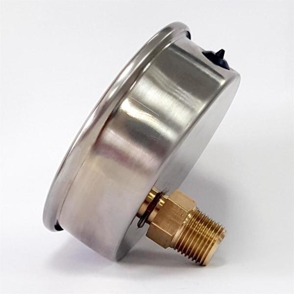 100mm 1500 psi 7 MPa Vibration-proof Lower Back Mounting Manometer Silicone Oil Liquid Filled Pressure Gauge