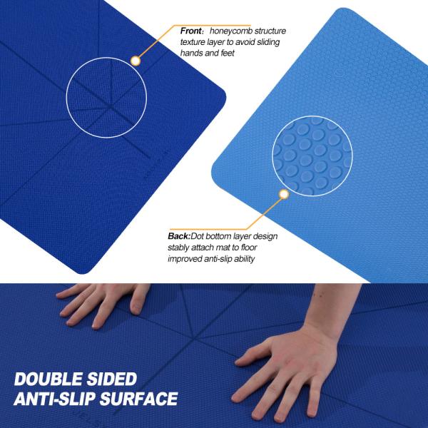 Blue Color Durable 6mm Yoga Mat / Unique Design Toxic Free Yoga Mat