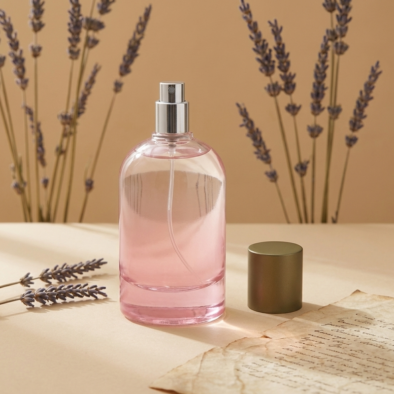 50ml 100ml Cylinder Glass Perfume Bottles Empty Frosted Spray Crimp Neck