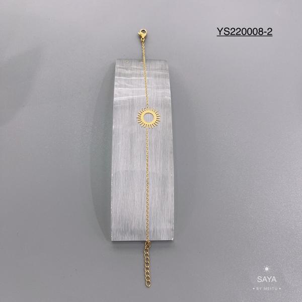 High-end Brand 18k Gold Stainless Steel Jewelry Set Gold Gear 45cm Thin Necklace