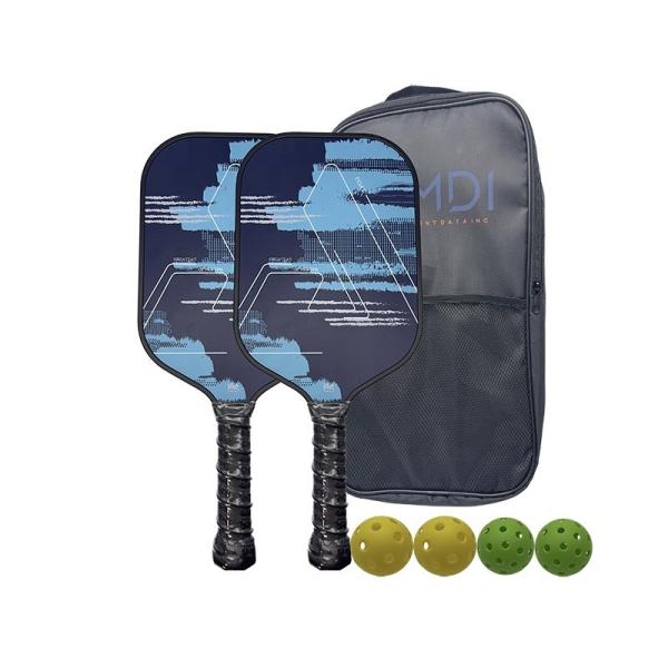 Professional Pickleball Paddle Set 2 Graphite Carbon Fiber Paddles 4 Balls 1 Bag