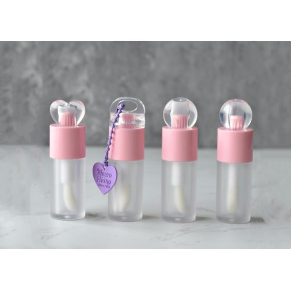 Flat Cap 4 ml Round Lip Oil Bottle Custom logo Big Brush Lip Gloss Tube