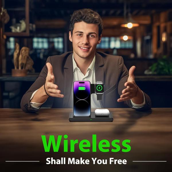 3 In 1 Magnetic Wireless Charger Station Multiple Devices For Apple Series