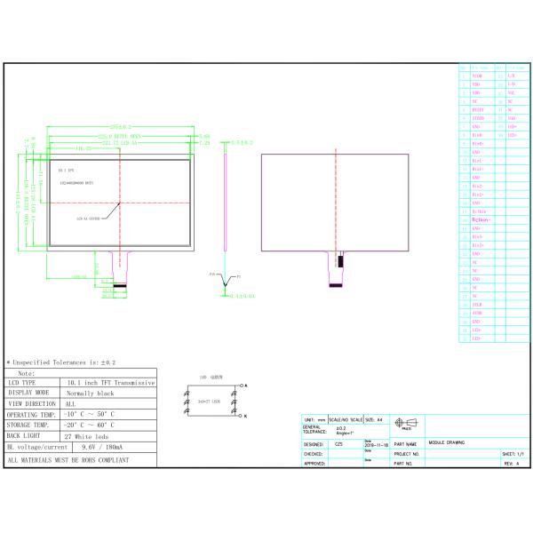 Antidust LCD Touch Screen Panel , 1024x600 Multi Touch Capacitive Touchscreen