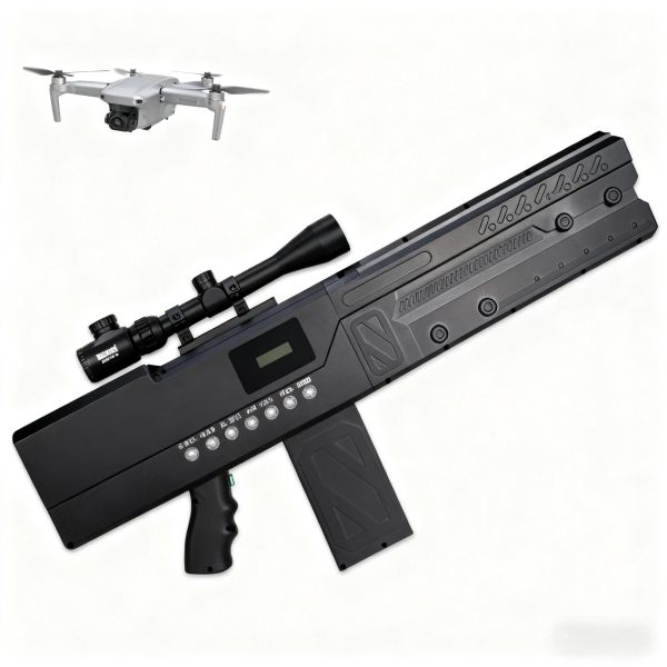 Gun Type Anti Drone Device With 3KM Range Portable Jammer Handheld 900M 1.2G 1.5G 2.4G