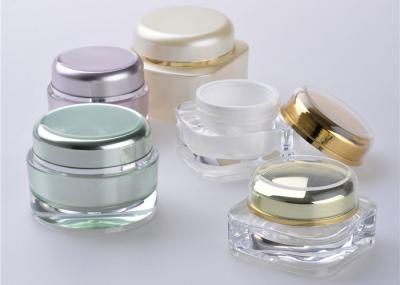 Square Bottle Cap Cosmetic Jars With Lids / Plastic Lotion Jars
