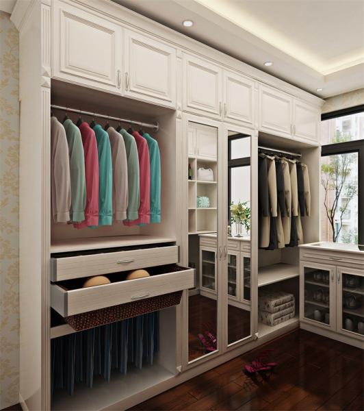 Red Oak Walnut Modern Bedroom Wardrobe Beautiful Wooden Storage Wardrobe