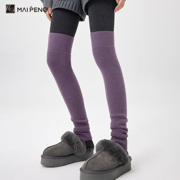 Femmes à nervures au-dessus du genou chaussettes hautes chaussettes chauffantes pour les jambes sans orteils chauffantes pour les jambes pour le yoga et le ballet