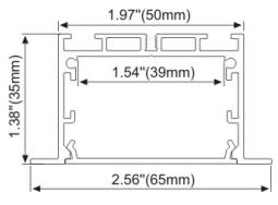 65mm x 35mm Aluminum Profile LED Linear lighting with Led Strip Recessed Type with PC or Milky Cover
