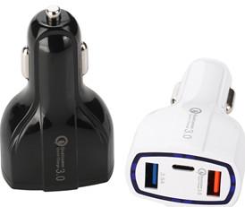 7A 3 USB CAR CHARGER  QC3.0 TYPE-C+ USB Universal Compatible USB CAR CHARGER for all electronics cheap price