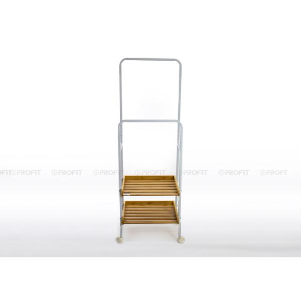 44cm Length Height 132cm Bamboo Metal Hangers Bathroom Towel Storage Shelf