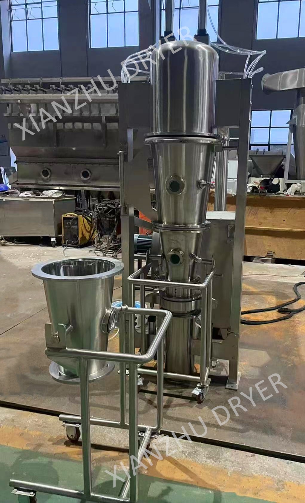 Explosion Proof Fluidized Bed Granulation Dryer 3-500kg/batch Pressure Relief Drying Machine