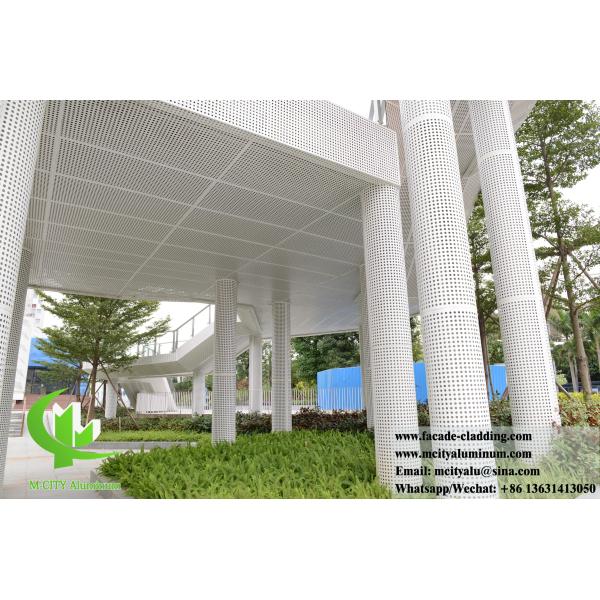 Customized Size Powder Coated Perforated Aluminum Column Cladding for Modern Facades