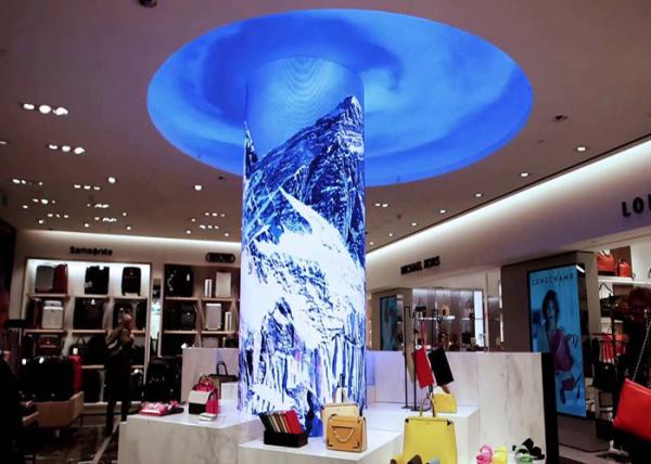 Light weight P2.5 flexible led display for archiving irregular shape screens