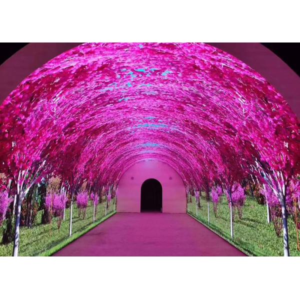 P2 Flexible Video Advertising Indoor Led Screen Curved Cylinder Display Integrated Forming Light And Thin Module