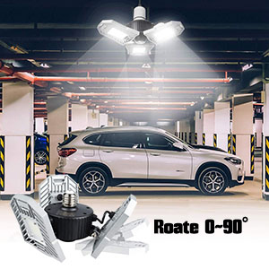 60W Deformable LED Garage Light ETL Certificated LED Adjustable Garage Lights IP40