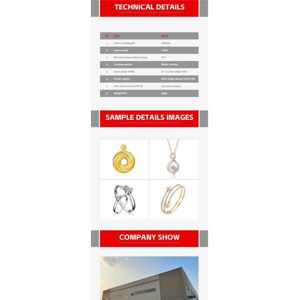 Mini Jewelry Laser Welding Machine 100W for Gold Silver Earrings Yag Welding 510*295*395mm