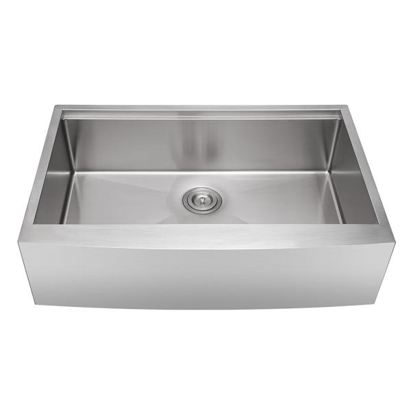 33'' Apron Stainless Steel Kitchen Sink Ledge Workstation 18 Gauge