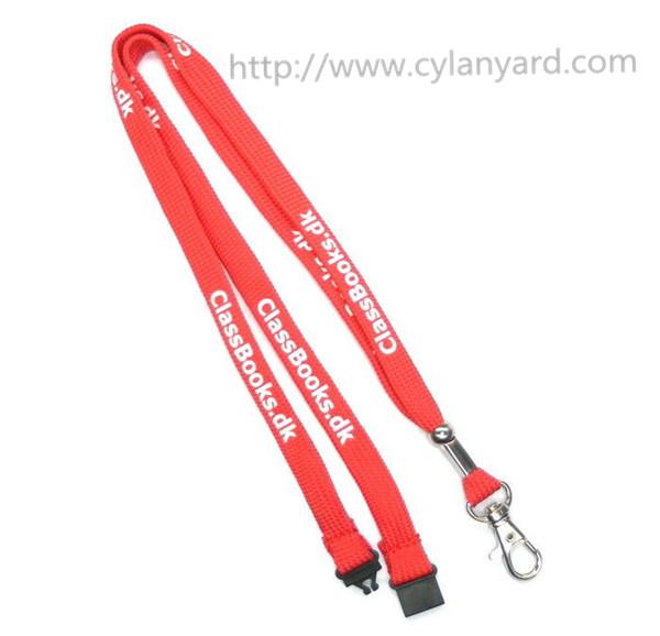 Lanyard manufacturer China for custom tube polyester neck strap lanyard with metal hook,