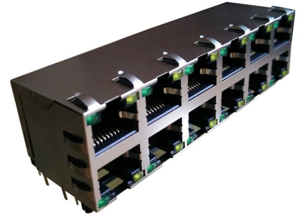1840257-1 Stacked Rj45 Connectors 2x6 MAG45 Gigabit Ground SHIELD 1840257-2