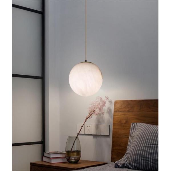 Light Luxury Simple Villa Dining Room Clothing Store Alabaster Lamp Round Balloon Spherical Chandelier