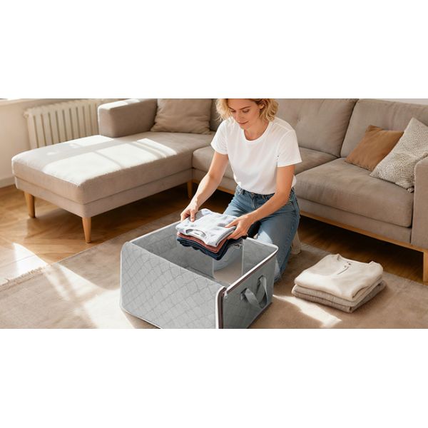 Clothes Storage Bags, 16 Gallon Storage Containers With Reinforced Handle, Sturdy Zipper, Closet Organizer For Blanket, Comforter, Pillow, Bedding