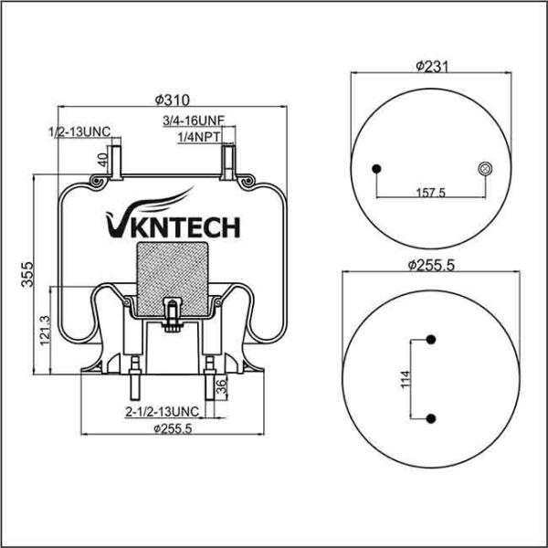 Весны воздуха трейлера DANTON 3529422 HENDRICKSON 49048 заменяют для 1R12-365 W01-358-9466 1T15M-6 VKNTECH 1K9466,