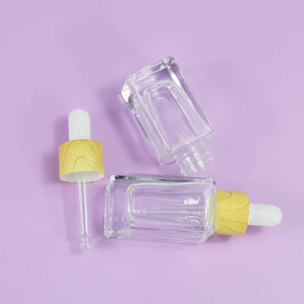 Silk-screen Printing 10ml 15ml Glass Packaging Square Shape Bottle for Hair Essential Oil