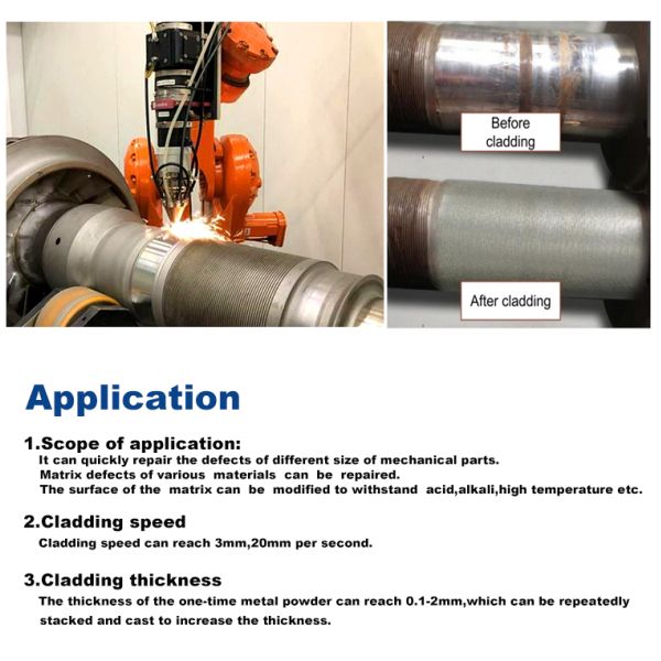 Mobile Robot Laser Cladding Machine for Integrated Part Processing
