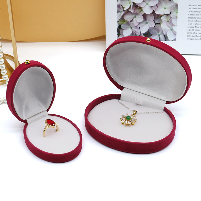 Modern Luxury Velvet Jewelry Box Set Exclusive Red Packaging For Rings Earrings Necklaces
