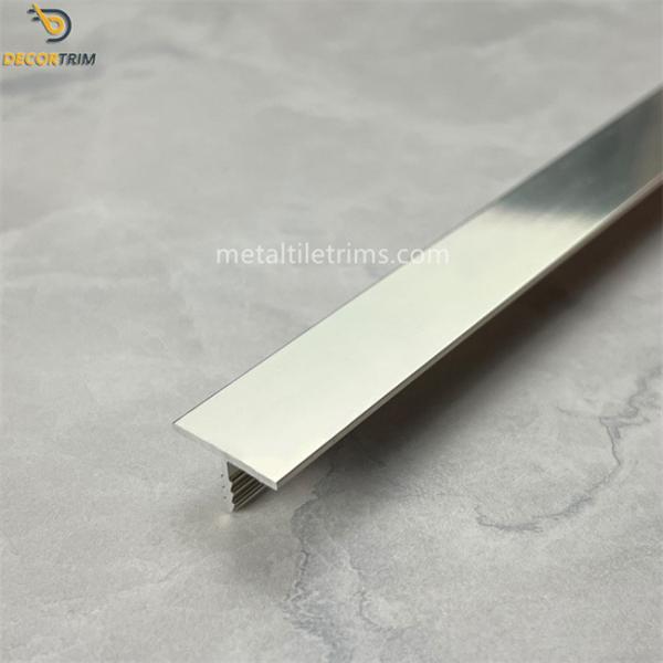 Floor Tile Accessories Silver Edge Trim , Alloy 6063 Material Tile Metal Corner