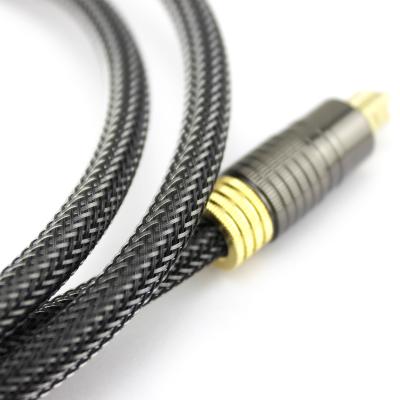 Tomada de fábrica de áudio óptico digital premium Toslink 24K Corda de malha dourada banhada a ouro 1,2 m