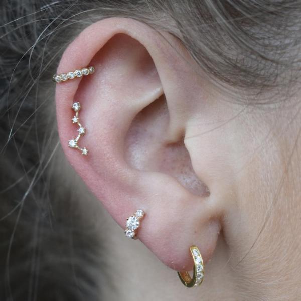 OEM Constella Stud Earrings 925 18k Белое золото