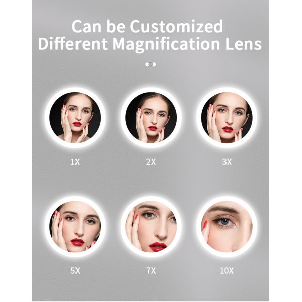 Custom 10X Magnification LED Light Travel-Friendly Foldable Makeup Mirror 360 Degree Adjustable New Desktop Cosmetic Mirror