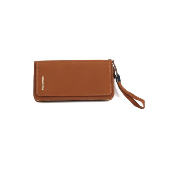 AI CAD 20.2x10.5cm Mens PU Leather Wallet Men Clutch 3cm Thick With Wristlet