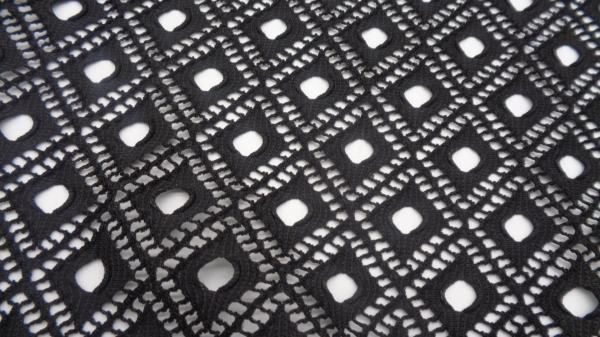 Lace Hollow Fabric 90% Polyester 10% Spandex 250 Gsm Elastic 150 Cm