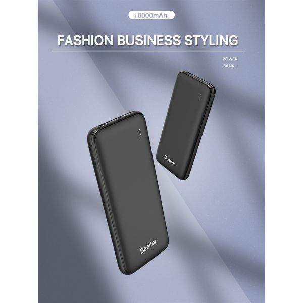 Lithium Polymer Battery LED USB Mobile Charger 10000Mah With Build in Type C Cable