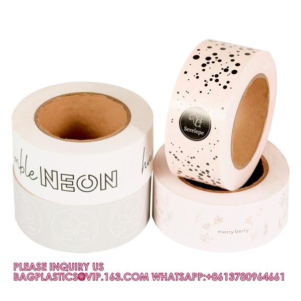 Customisable Logo Printed Shipping Eco Friendly Biodegradable Sealing Self-Adhesive Brown Kraft Paper Package Tape