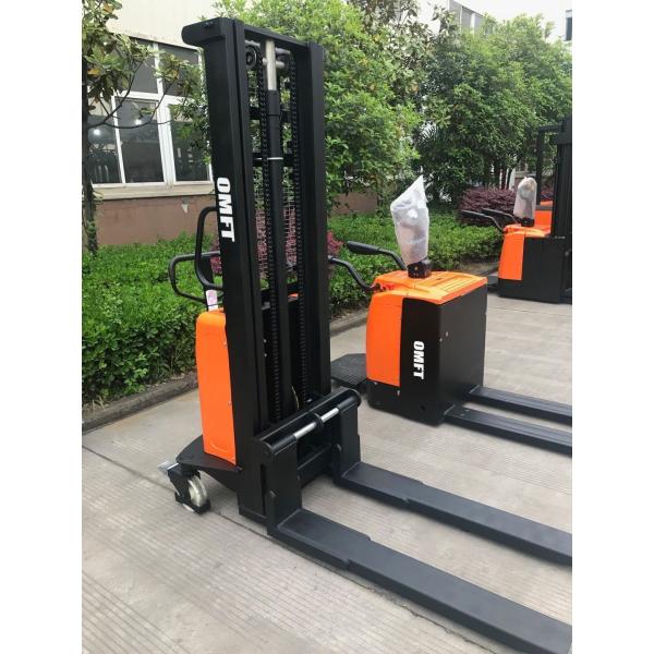 1.0 T Battery Charger Free Electric Hydraulic Pallet Stacker Semi Electric Pallet Stacker Self Load Unload