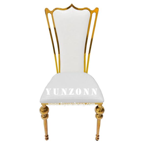 Hotel Restaurant Gold Luxury Throne Wedding Reception Chair Golden Stainless Steel Banquet Chair